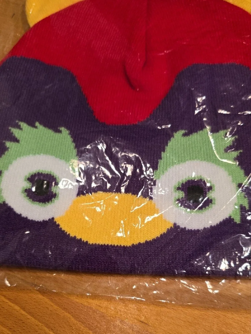 Cute Owl Beanie Hat in Red, Purple, Yellow